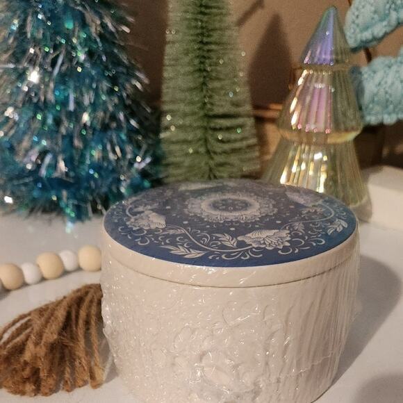 Decor boho calm natural beach short beaded garland & ceramic dish with lid new - Picture 7 of 12